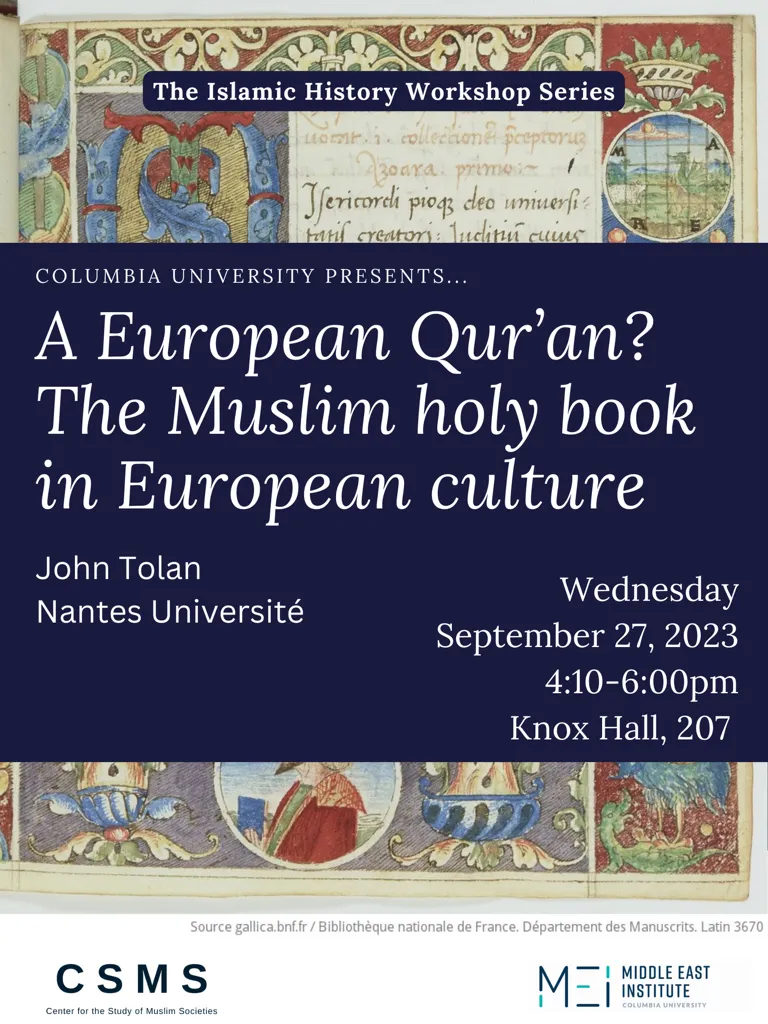 Islamic History Workshop Tolan