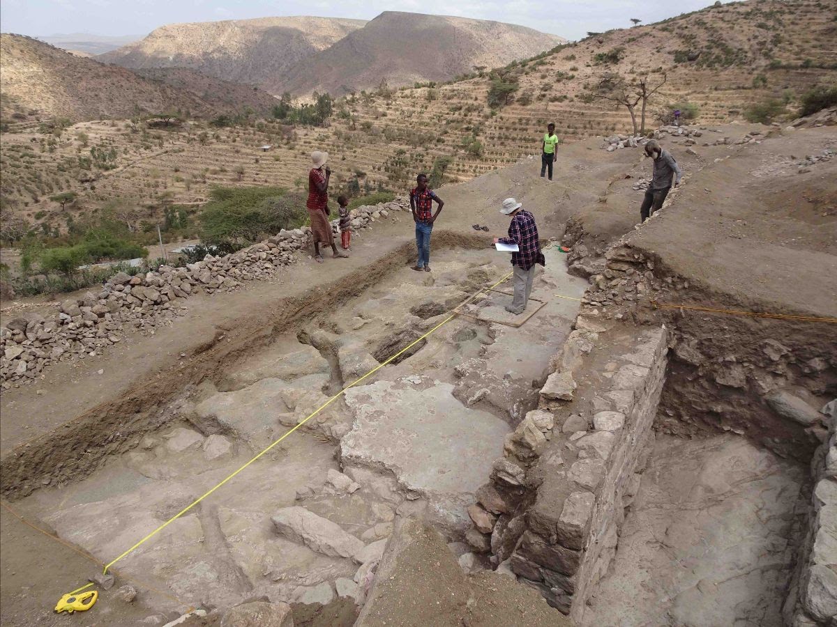 Excavation of a civic building dated to the mid-12th to mid-13th centuries CE, Harlaa, Ethiopia, 2019